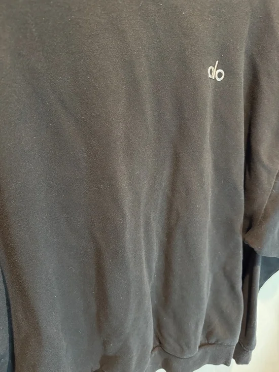 ALO Yoga Black Accolade Crew Neck Pullover Sweatshirt Large - Picture 5 of 5